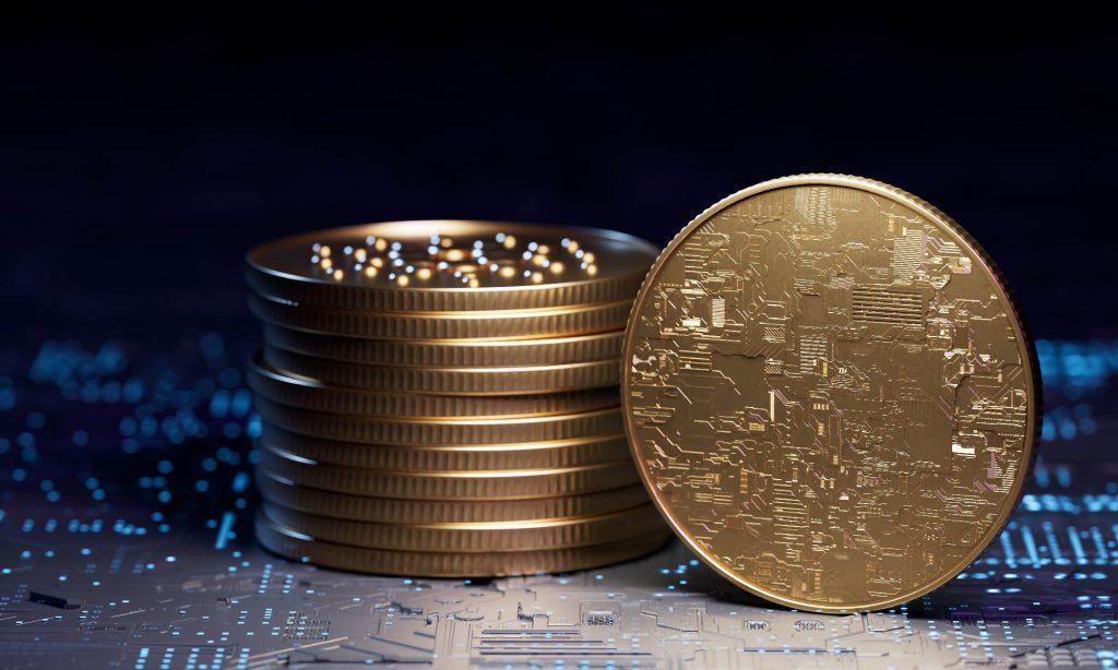 A stack of gold coins