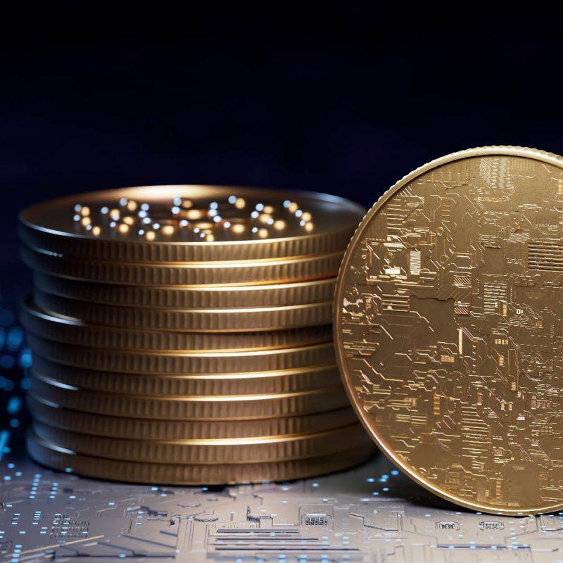 A stack of gold coins